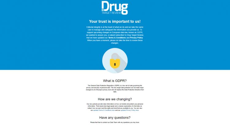 Drug Target Review GDPR email
