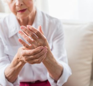 Elderly lady with arthritis